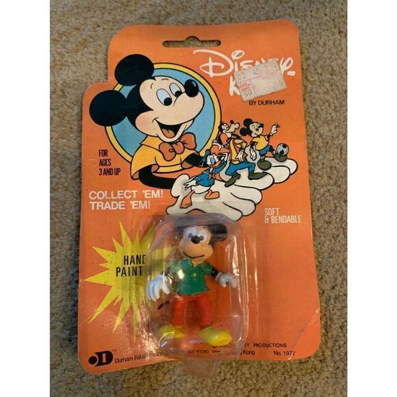 Disney-Kins Mickey Mouse Hand Painted 1972 Hong Kong Durham New in Package - Picture 1 of 4